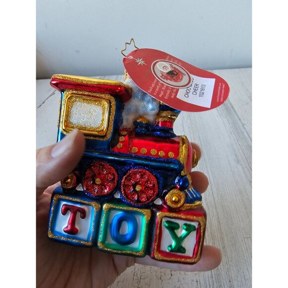 Radko choo choo cheer train locomotive toy caboose new Xmas tree ornament - Picture 11 of 14